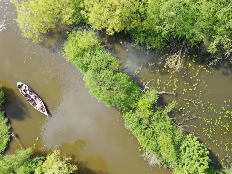 De expeditie naar het hart van de Marais Audomarois met onze gidsen en hun bacôves